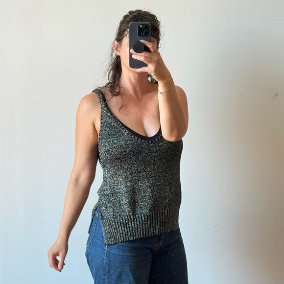 Rare RACHEL COMEY Sparkly Knit Camisole Crop Top - Picture 1 of 8